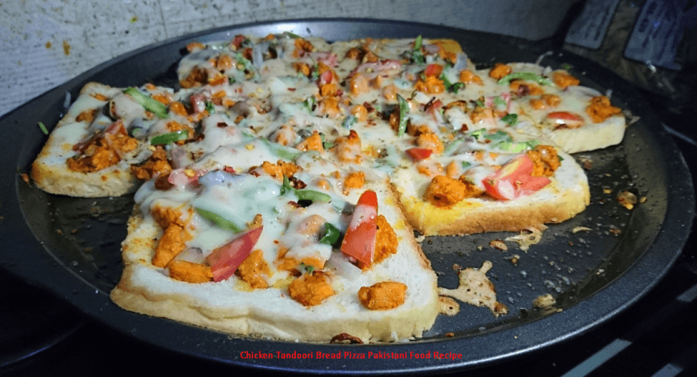 Chicken Tandoori Bread Pizza Pakistani Food Recipe