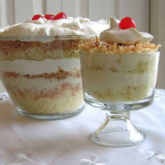 Delicious Coconut Custard Cream Trifle Pakistani Food Recipe