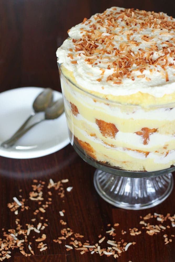 Delicious Coconut Custard Cream Trifle Pakistani Food Recipe