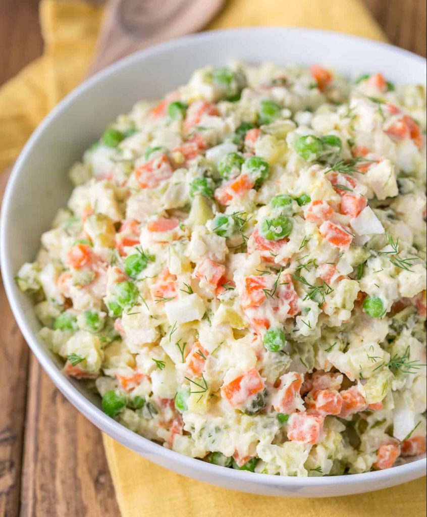 Creamy Russian Potato Salad Recipe (Olivier Salad)